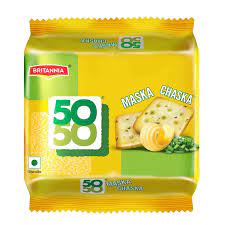 BRITANNIA 50 50 MASKA CHASKA  SALTED BISCUITS 105G